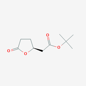 molecular formula C10H16O4 B12985329 tert-Butyl (S)-2-(5-oxotetrahydrofuran-2-yl)acetate 