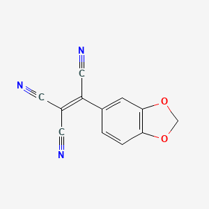 molecular formula C12H5N3O2 B1298533 Ethenetricarbonitrile, 1,3-benzodioxol-5-yl- CAS No. 656811-17-5