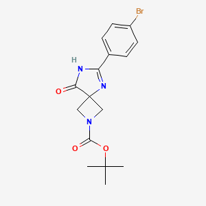 molecular formula C16H18BrN3O3 B12985383 tert-Butyl 6-(4-bromophenyl)-8-oxo-2,5,7-triazaspiro[3.4]oct-5-ene-2-carboxylate 