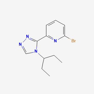 molecular formula C12H15BrN4 B12985386 2-Bromo-6-(4-(pentan-3-yl)-4H-1,2,4-triazol-3-yl)pyridine 