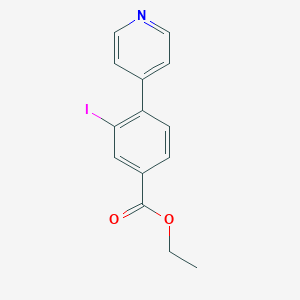 molecular formula C14H12INO2 B12985390 Ethyl 3-iodo-4-(pyridin-4-yl)benzoate 