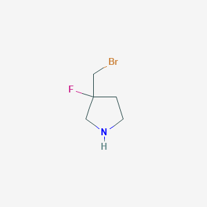 molecular formula C5H9BrFN B12985434 3-(Bromomethyl)-3-fluoropyrrolidine 