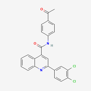 molecular formula C24H16Cl2N2O2 B12985498 N-(4-acetylphenyl)-2-(3,4-dichlorophenyl)quinoline-4-carboxamide 
