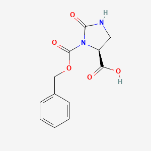 molecular formula C12H12N2O5 B1298551 (S)-3-((Benzyloxy)carbonyl)-2-oxoimidazolidine-4-carboxylic acid CAS No. 59760-01-9
