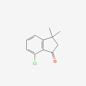molecular formula C11H11ClO B12985587 7-Chloro-3,3-dimethyl-2,3-dihydro-1h-inden-1-one 
