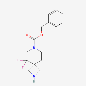molecular formula C15H18F2N2O2 B12985592 Benzyl 5,5-difluoro-2,7-diazaspiro[3.5]nonane-7-carboxylate 