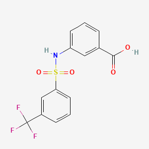 molecular formula C14H10F3NO4S B1298566 3-((3-(Trifluoromethyl)phenyl)sulfonamido)benzoic acid CAS No. 613657-60-6
