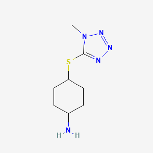 molecular formula C8H15N5S B12985676 4-((1-Methyl-1H-tetrazol-5-yl)thio)cyclohexan-1-amine 