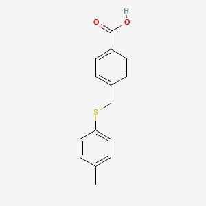 molecular formula C15H14O2S B1298574 4-[(4-methylphenyl)sulfanylmethyl]benzoic Acid CAS No. 88382-50-7