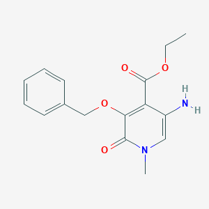 molecular formula C16H18N2O4 B12985750 Ethyl 5-amino-3-(benzyloxy)-1-methyl-2-oxo-1,2-dihydropyridine-4-carboxylate 