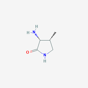 molecular formula C5H10N2O B12985917 Rel-(3R,4R)-3-amino-4-methylpyrrolidin-2-one 