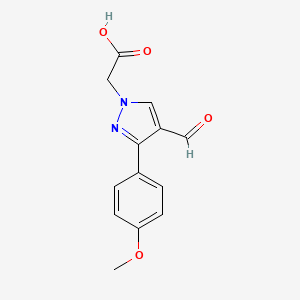molecular formula C13H12N2O4 B1298601 [4-Formyl-3-(4-methoxyphenyl)-1H-pyrazol-1-yl]-acetic acid CAS No. 887408-55-1