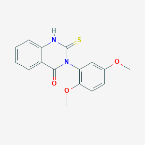molecular formula C16H14N2O3S B1298609 3-(2,5-dimethoxyphenyl)-2-thioxo-2,3-dihydroquinazolin-4(1H)-one CAS No. 380436-98-6