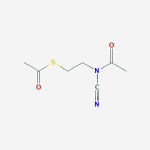 molecular formula C7H10N2O2S B129861 S-[2-[acetyl(cyano)amino]ethyl] ethanethioate CAS No. 144867-14-1
