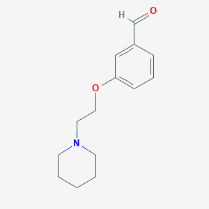 molecular formula C14H19NO2 B1298610 3-[2-(Piperidin-1-yl)ethoxy]benzaldehyde CAS No. 81068-27-1