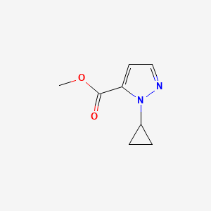 molecular formula C8H10N2O2 B12986274 Methyl 1-cyclopropyl-1H-pyrazole-5-carboxylate 