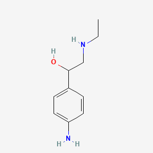 molecular formula C10H16N2O B12986316 1-(4-Aminophenyl)-2-(ethylamino)ethanol 