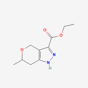 molecular formula C10H14N2O3 B12986355 Ethyl 6-methyl-1,4,6,7-tetrahydropyrano[4,3-c]pyrazole-3-carboxylate 