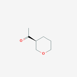 molecular formula C7H12O2 B12986381 (S)-1-(Tetrahydro-2H-pyran-3-yl)ethan-1-one 