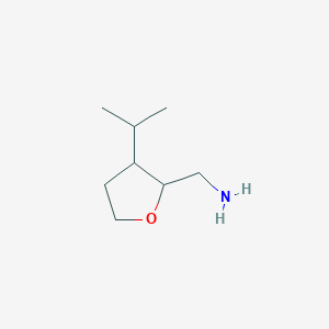 molecular formula C8H17NO B12986414 (3-Isopropyltetrahydrofuran-2-yl)methanamine 
