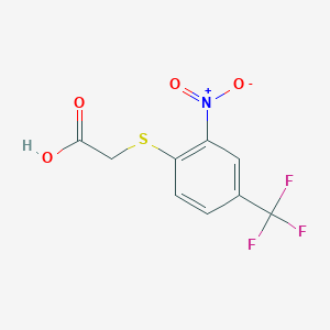 molecular formula C9H6F3NO4S B1298645 2-Nitro-4-(trifluoromethyl)phenylthioglycolic acid CAS No. 728-56-3