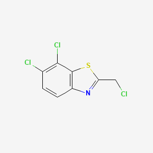 molecular formula C8H4Cl3NS B12986484 6,7-Dichloro-2-(chloromethyl)benzo[d]thiazole 