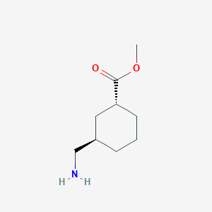 molecular formula C9H17NO2 B12986691 Rel-methyl (1R,3R)-3-(aminomethyl)cyclohexane-1-carboxylate 