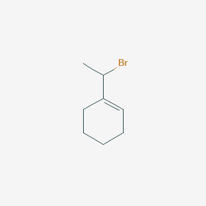 molecular formula C8H13Br B12986711 1-(1-Bromoethyl)cyclohex-1-ene 