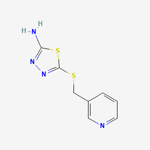 molecular formula C8H8N4S2 B1298697 5-[(3-Pyridinylmethyl)thio]-1,3,4-thiadiazol-2-amine CAS No. 118384-65-9