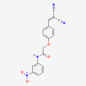 molecular formula C18H12N4O4 B12986988 2-(4-(2,2-Dicyanovinyl)phenoxy)-N-(3-nitrophenyl)acetamide 