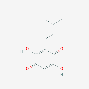 molecular formula C11H12O4 B012987 2,5-Dihydroxy-3-(3-methylbut-2-enyl)cyclohexa-2,5-diene-1,4-dione CAS No. 103425-30-5