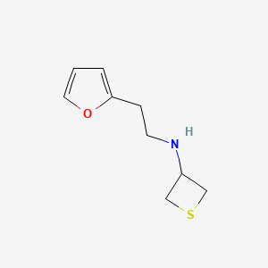 molecular formula C9H13NOS B12987061 N-(2-(Furan-2-yl)ethyl)thietan-3-amine 
