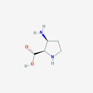 molecular formula C5H10N2O2 B12987124 (2R,3S)-3-aminopyrrolidine-2-carboxylic acid 