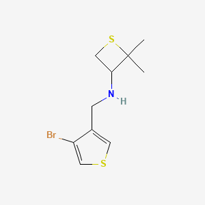 molecular formula C10H14BrNS2 B12987173 N-((4-Bromothiophen-3-yl)methyl)-2,2-dimethylthietan-3-amine 