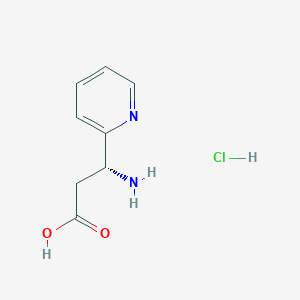 molecular formula C8H11ClN2O2 B12987221 (R)-3-Amino-3-(pyridin-2-yl)propanoic acid hydrochloride 