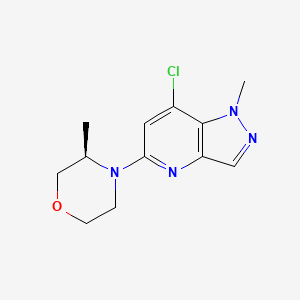 molecular formula C12H15ClN4O B12987233 (R)-4-(7-Chloro-1-methyl-1H-pyrazolo[4,3-b]pyridin-5-yl)-3-methylmorpholine 