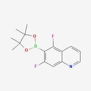 molecular formula C15H16BF2NO2 B12987258 5,7-Difluoro-6-(4,4,5,5-tetramethyl-1,3,2-dioxaborolan-2-yl)quinoline 