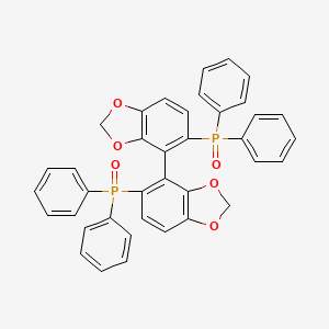 molecular formula C38H28O6P2 B12987317 (S)-[4,4'-Bibenzo[d][1,3]dioxole]-5,5'-diylbis(diphenylphosphine oxide) 