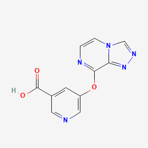molecular formula C11H7N5O3 B12987334 5-([1,2,4]Triazolo[4,3-a]pyrazin-8-yloxy)pyridine-3-carboxylic acid 