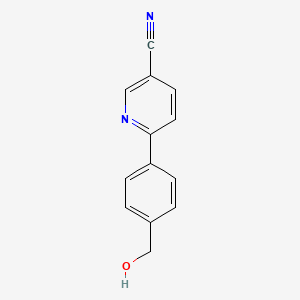 molecular formula C13H10N2O B12987350 6-(4-(Hydroxymethyl)phenyl)nicotinonitrile 