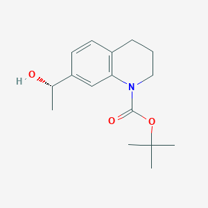 molecular formula C16H23NO3 B12987387 tert-Butyl (S)-7-(1-hydroxyethyl)-3,4-dihydroquinoline-1(2H)-carboxylate 