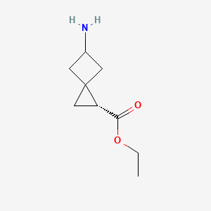 molecular formula C9H15NO2 B12987423 Rel-ethyl (1R,3r,5S)-5-aminospiro[2.3]hexane-1-carboxylate 