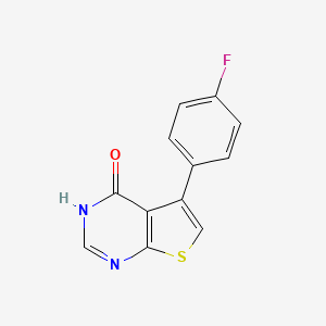 molecular formula C12H7FN2OS B1298743 5-(4-fluorophenyl)thieno[2,3-d]pyrimidin-4(3H)-one CAS No. 35978-37-1