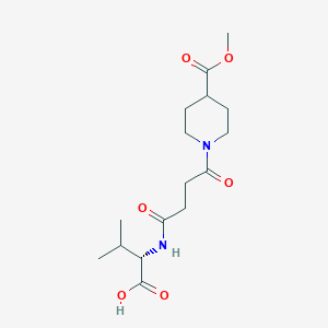 molecular formula C16H26N2O6 B12987489 (4-(4-(Methoxycarbonyl)piperidin-1-yl)-4-oxobutanoyl)-L-valine 