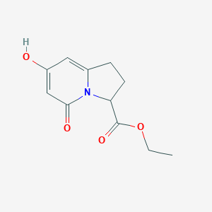 molecular formula C11H13NO4 B12987524 Ethyl 7-hydroxy-5-oxo-1,2,3,5-tetrahydroindolizine-3-carboxylate 