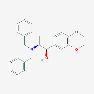 molecular formula C25H27NO3 B12987602 (1R,2S)-2-(Dibenzylamino)-1-(2,3-dihydrobenzo[b][1,4]dioxin-6-yl)propan-1-ol 