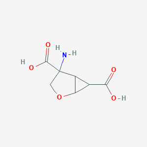 molecular formula C7H9NO5 B12987608 4-Amino-2-oxabicyclo[3.1.0]hexane-4,6-dicarboxylic acid 