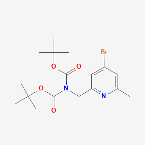 molecular formula C17H25BrN2O4 B12987703 Di-tert-butyl ((4-bromo-6-methylpyridin-2-yl)methyl)iminodicarbonate 