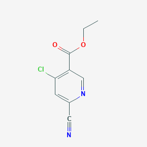 molecular formula C9H7ClN2O2 B12987792 Ethyl 4-chloro-6-cyanonicotinate 