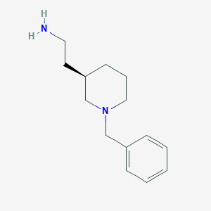 molecular formula C14H22N2 B12987809 2-[(3R)-1-benzylpiperidin-3-yl]ethanamine 